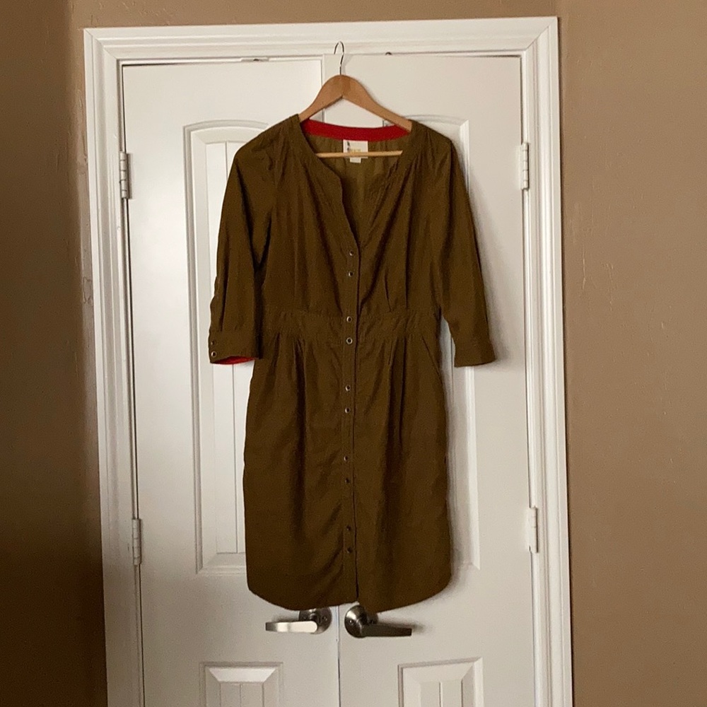 Maeve anthro dress brown corduroy